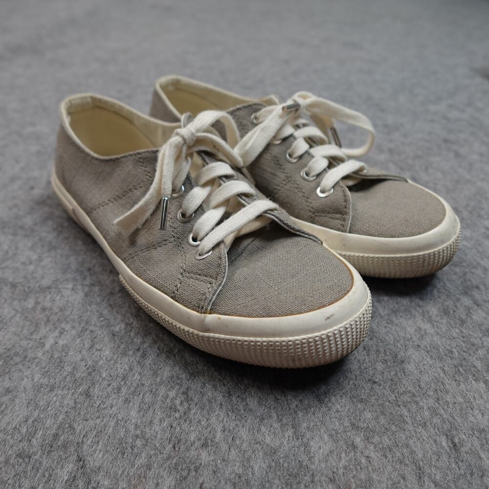 Ralph Lauren‎ Sneakers Womens 6.5 Jolie Linen Lace Up Gray Fashion Casual